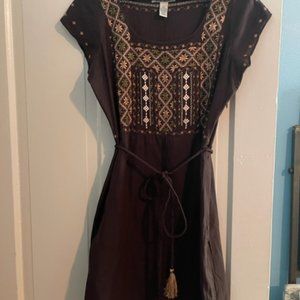 Lucky Brand summer cotton dress with needlework